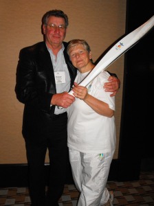 Anne carrying her Olympic Torch
